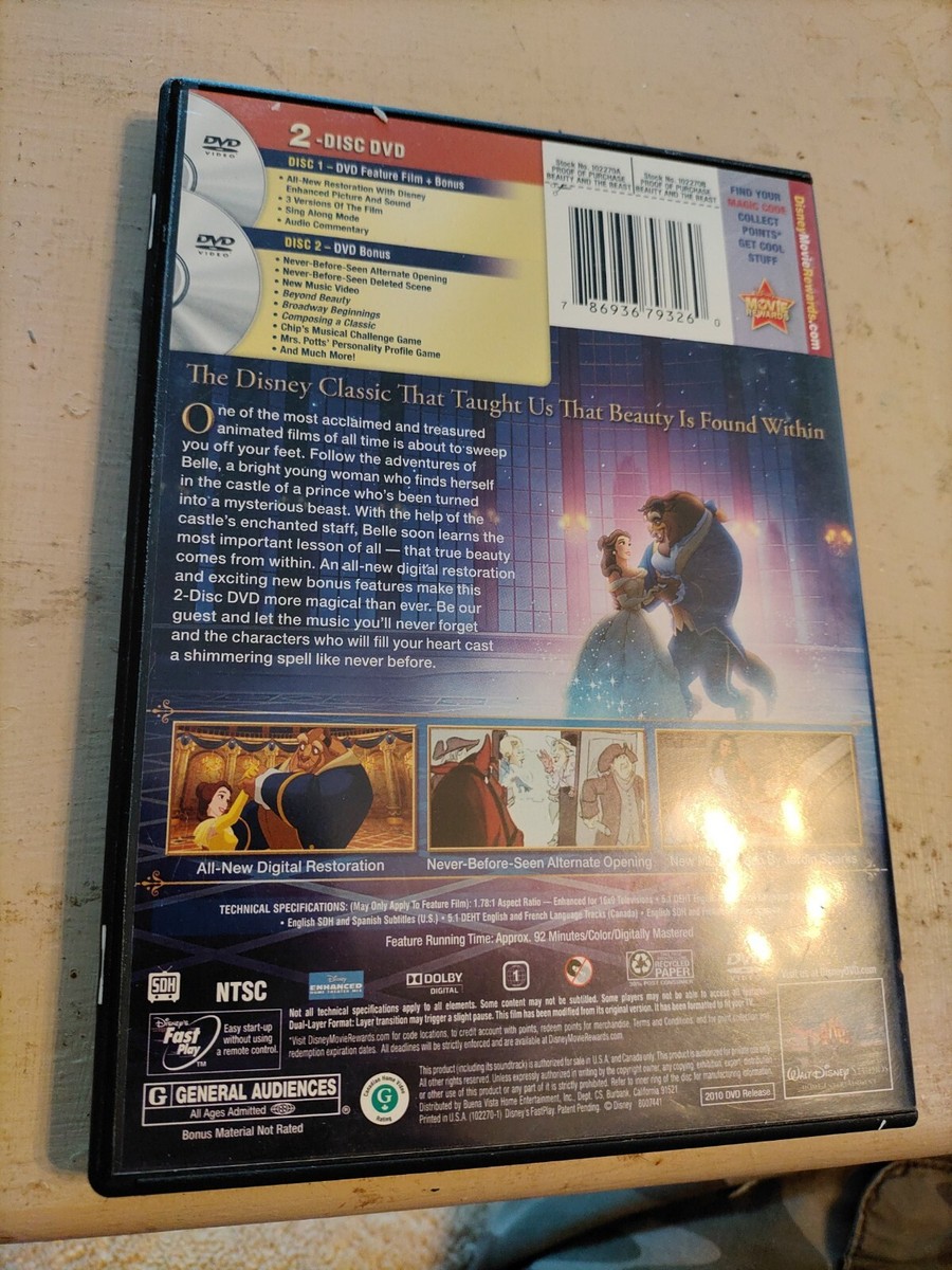 ミュージック BEAST DVD BEAUTY AND THE BEAST DVD 2002 2DISC SET SPECIAL EDITION