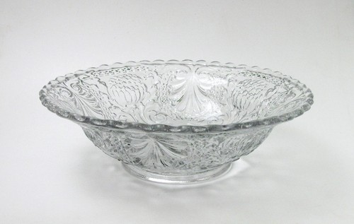 ANTIQUE DEPRESSION GLASS WARATAH & SHELL FLINT PRESSED BOWL CROWN CRYSTAL - Picture 16 of 16