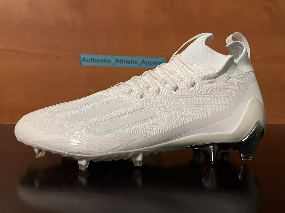 Adidas Adizero Primeknit Football Cleats White Chrome Men's Size 10 GX5420  NEW