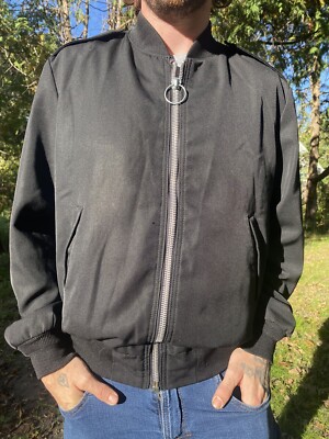 Vintage Men's 1980s Black Wool Blend Bomber Jacket | eBay