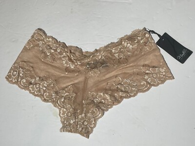Montelle Women's Intimates Cheeky Panty Boy Short 7091 Sheer Lace Nude