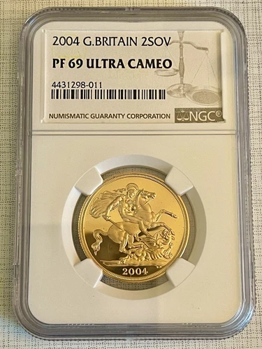 Great Britain 2004 2 Sovereign Gold NGC PF69 ULTRA CAMEO Sku# 5943