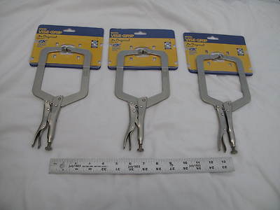 (3) New Irwin 9'' Vise-Grip Large Capacity C-Clamp 9DR Capacity 4-1/2'' 