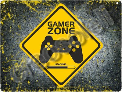 Plaque Aluminium Porte  Gamer  Gaming ado Art Deco 15 x 20 