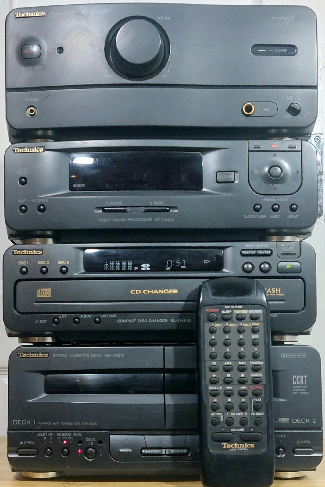 Technics Hi-Fi Stack System w Remote -SE-CH610 ST-CH510 SL-CH610 RS-CH610