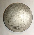 1877 Seated Liberty Quarter .900 Fine Silver Antique US Coin Below Melt