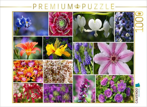 Calvendo Puzzle Perennial Flower Collage | 1000 Pieces, Finished Size 25.2 × 18.-image