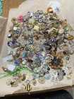 Almost 4 Pounds Vintage Costume Jewelry For Parts / Fix Rhinestone Some Signed