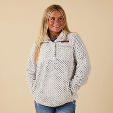 SIMPLY SOUTHERN - SIMPLY SOFT PULLOVER In FROST Size Medium Quarter Snap