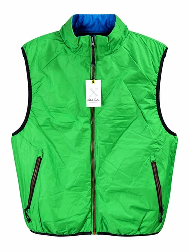 Robert Graham Men's 3XL Vest-Green Blue Pozo Reversible Quilted Puffer NWT video thumbnail