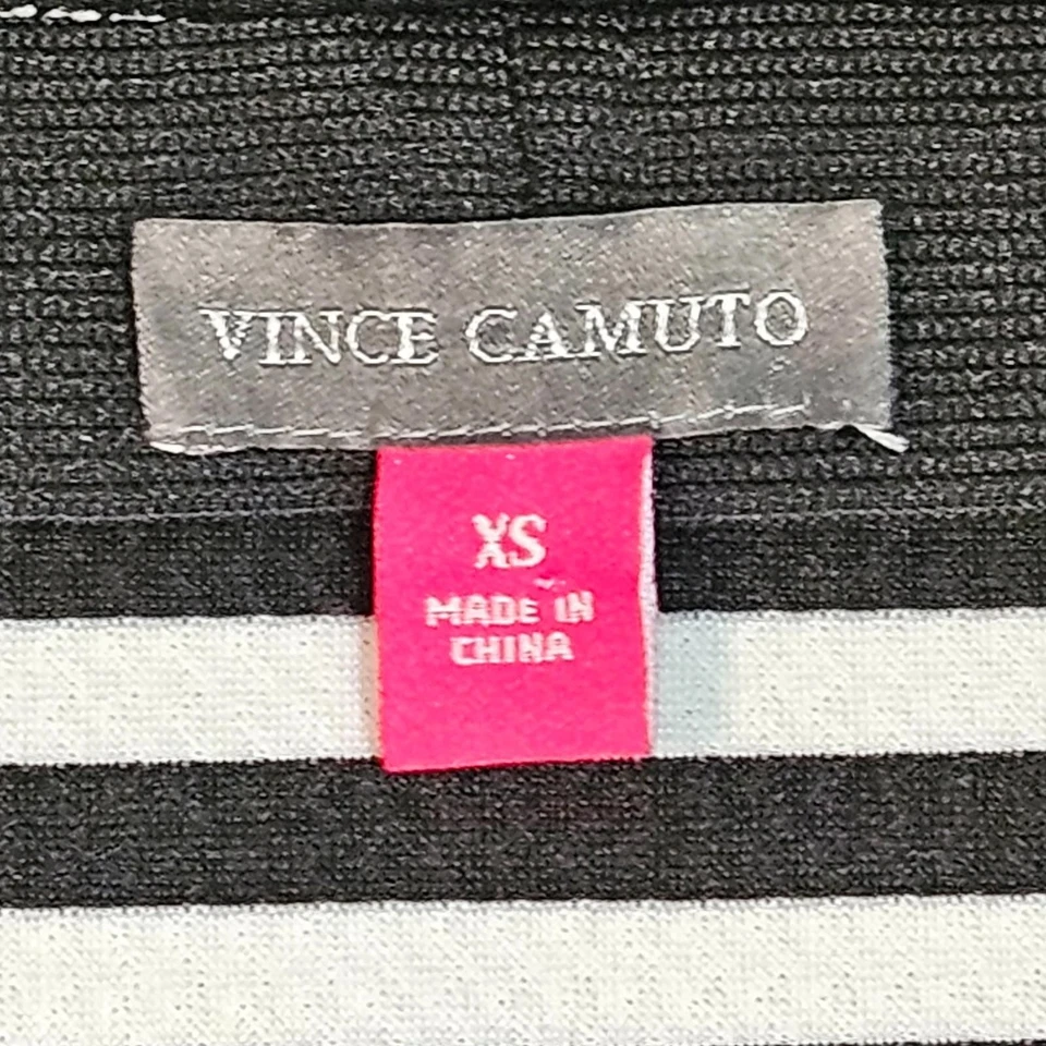 Vince Camuto XS Black & White Striped Knit Pencil Skirt Stretch Pull-On - Image 3 of 4