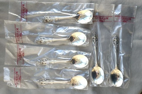 Chantilly by Gorham Sterling Silver set of 8 Cream/ Round Soup Spoons 6.25"
