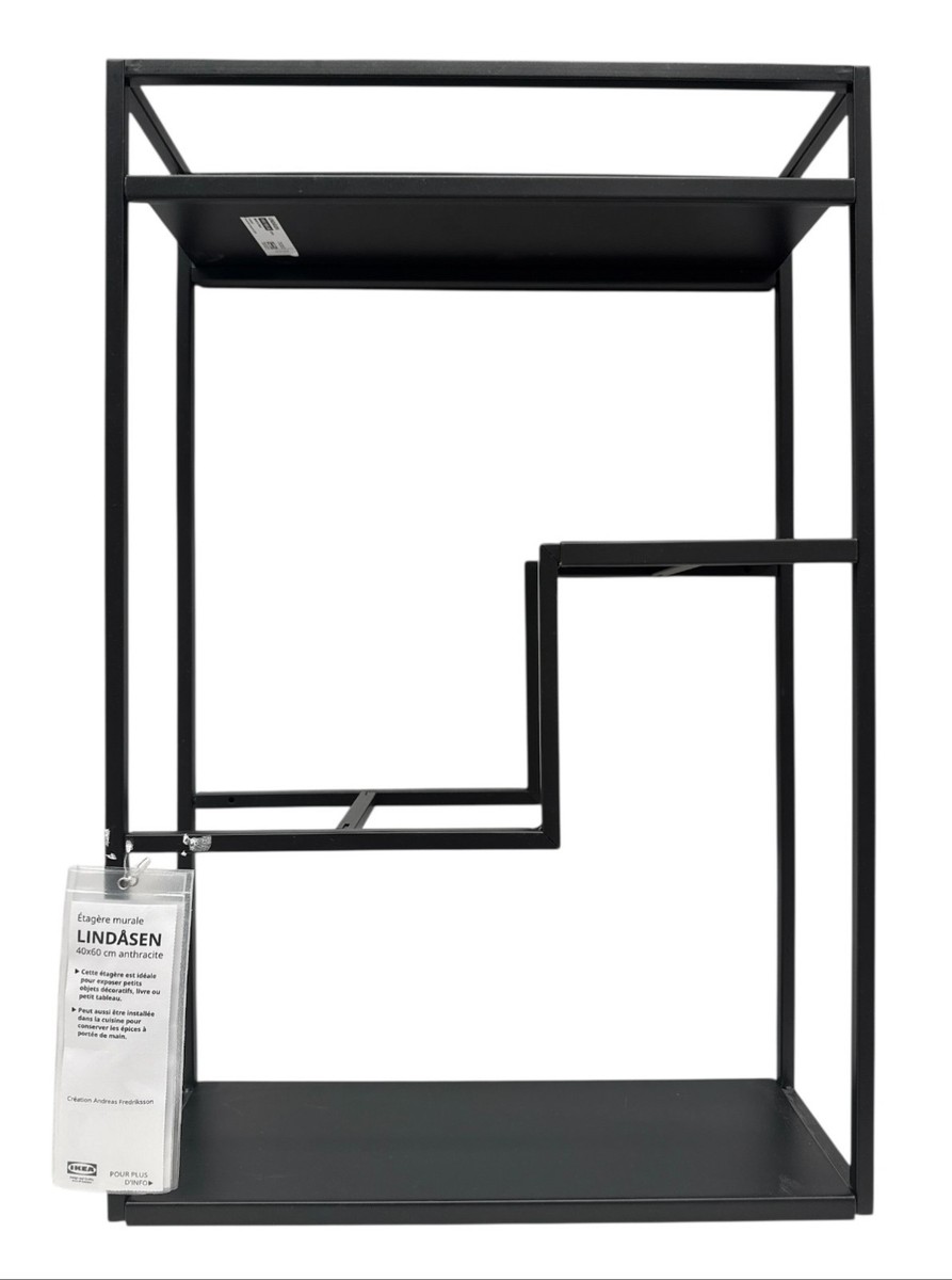 New IKEA LINDASEN Anthracite Display Shelf 40x60 cm (15 3/4x23 5/8