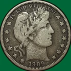 1909 Barber Half Dollar Very Fine VF Coin #29222