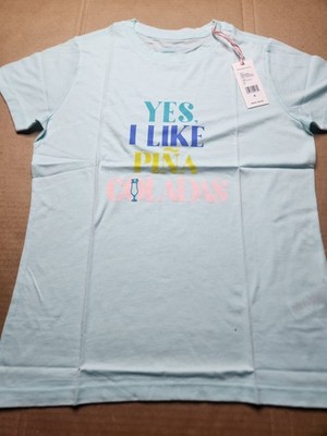 NWT Vineyard Vines Womens S ''I Like Pina Colada's'' Ice Blue Short Sleeve Tshirt 