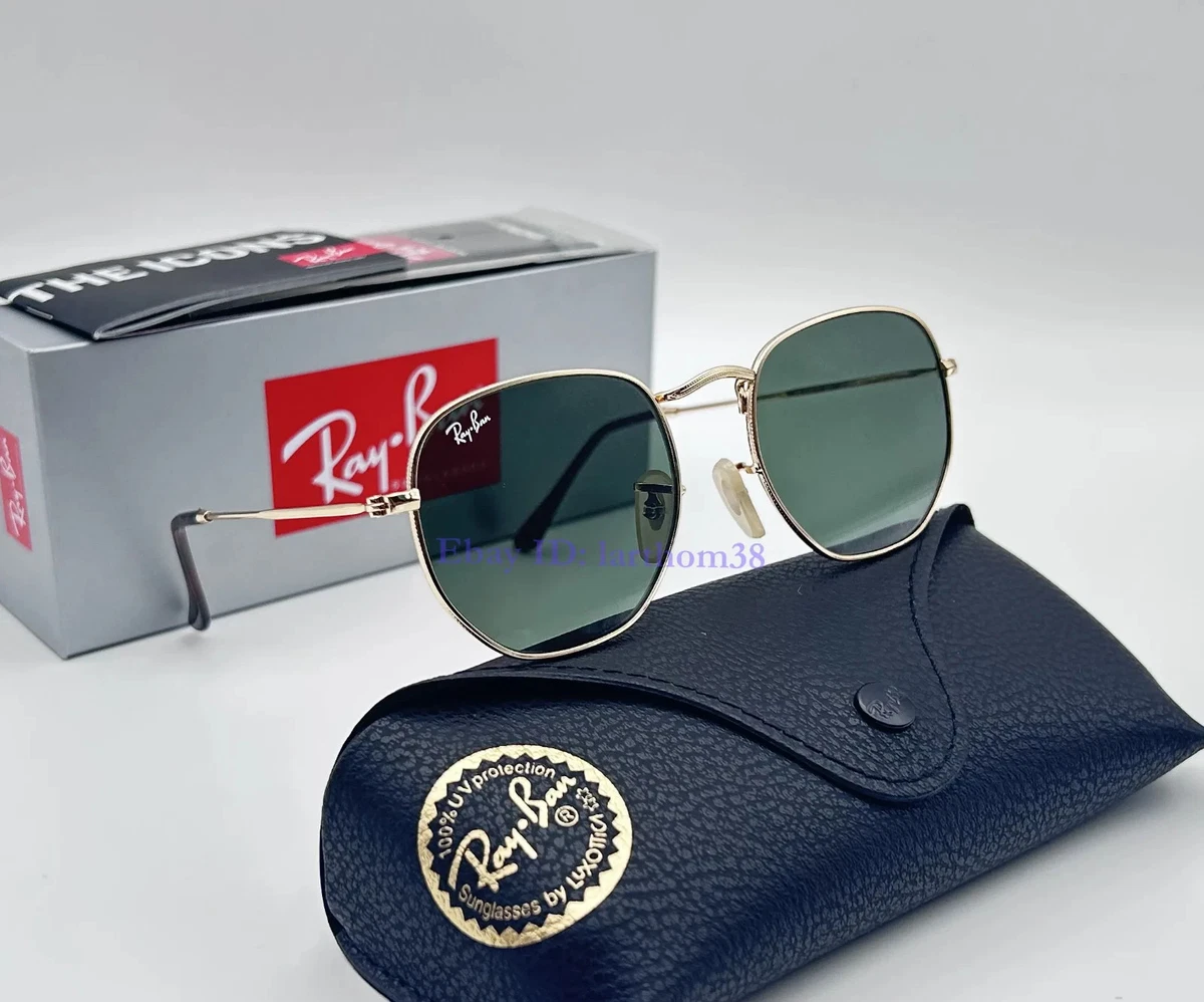 ?Green Mirror Hexagonal Polarized Sunglasses for Men and Women Ray-Ban Hexagonal Flat Lenses XL (54 - 21) with Green lenses  main image 4
