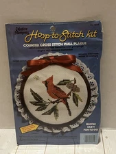 Creative Moments Hoop-to-Stitch Cardinal counted cross stitch kit 8219
