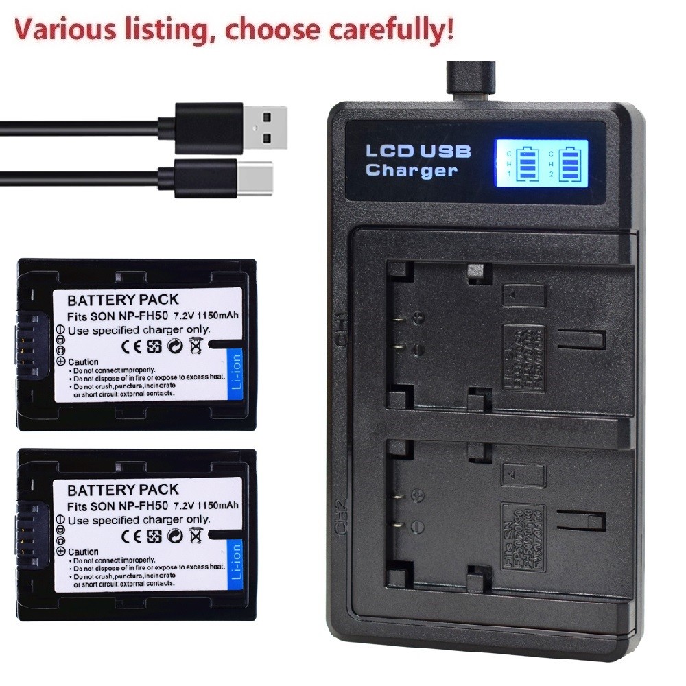 Battery or charger for Sony NP-FH50 HDR-XR106 HDR-XR200 HDR-XR500