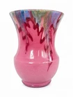 Vintage Weller Pottery Juneau Pink Drip Glaze Art Deco Vase 7 Inch