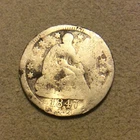 1847 LIBERTY SEATED HALF DIME DAMAGED  B-15