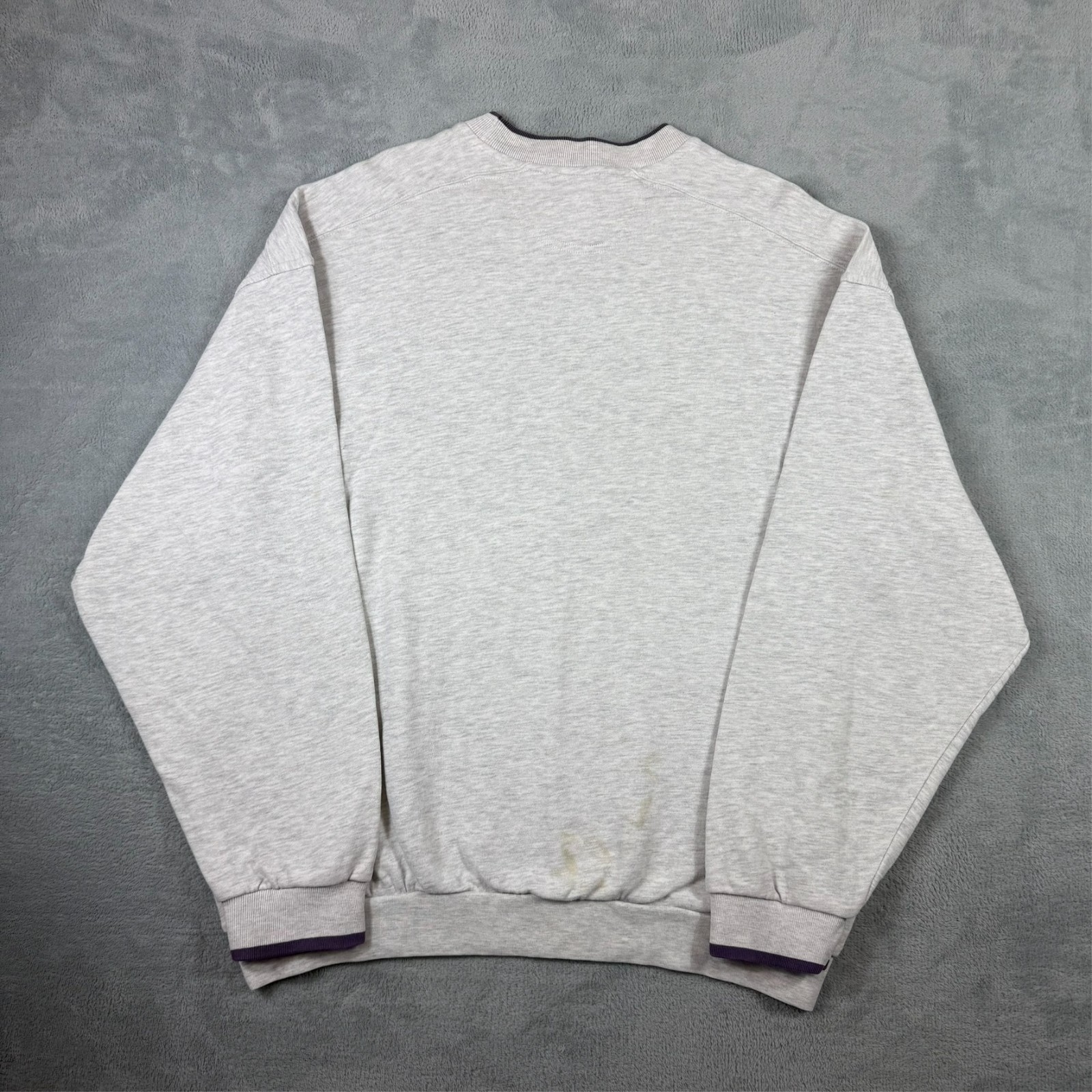 Vintage Nike 1990s Grey Big Swoosh Outline Oversized Large Pullover Sweatshirt image 8