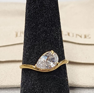 Authentic Indigo Lune 18K Gold Plated Pia Birthstone Ring sz 7