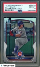 #2 2023 Bowman Chrome Draft Refractor #BDC33 Matt Shaw Cubs RC Rookie PSA 10