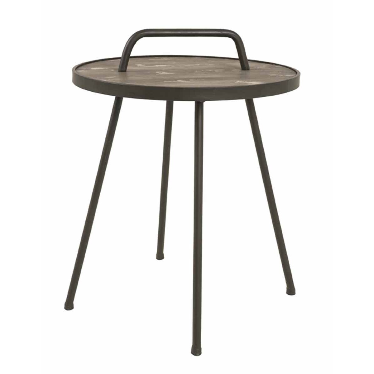 Table d'appoint vintage Hodo 65cm noire pour salon et chambre