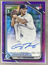 2024 Bowman Draft - Chrome Prospect Autographs Trey Yesavage #CPA-TY Purple...