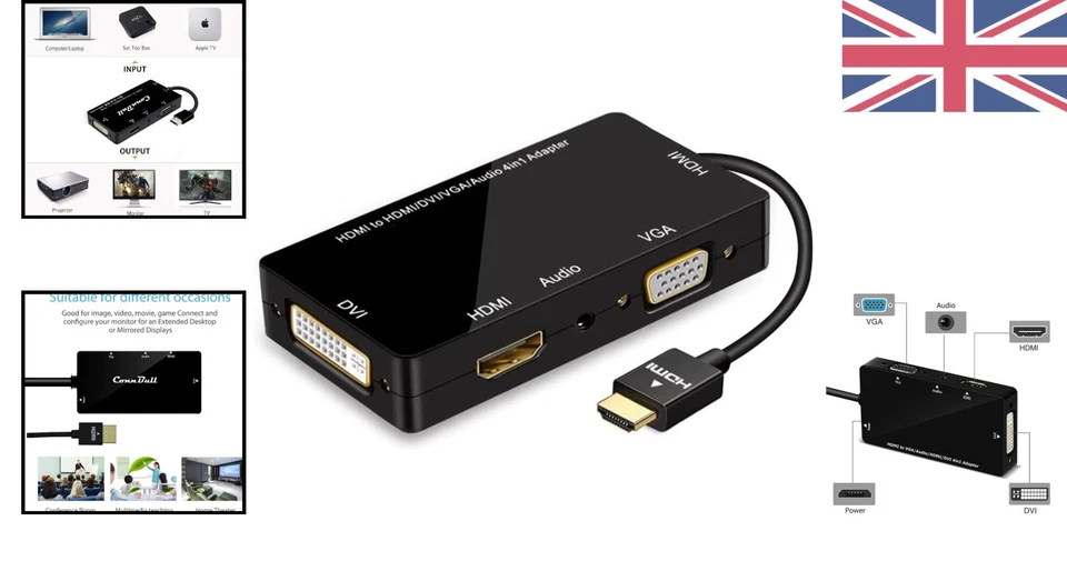 HDMI zu VGA DVI Adapter mit Audio - 1080P Full HD Multiport Video Konverter... - Bild 2 von 4