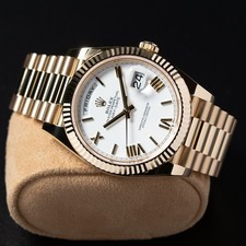 2026 Rolex Day Date 40mm 228238 White Roman Dial 18K Yellow Gold President w/B&P 2