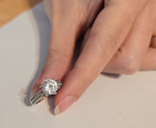 2CT Round-Cut CZ Solitaire Engagement Ringm- 925 silver