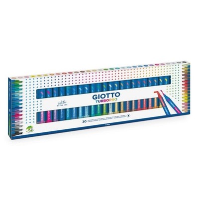 GIOTTO Doppelfasermaler Turbo Pro 30 Farben mit wasserlöslicher Tinte,