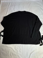 Athleta Black Long Sleeve Sweater 100 Cashmere Chamonix Side-Tie Sweater Size M