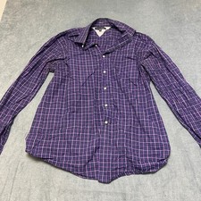 Tommy Hilfiger Dress Shirt Mens Large 16.5 34-35 Purple Plaid Office Regular Fit