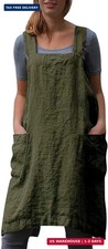 Cotton Linen Apron for women Cross Back Apron Pinafore Dress for Baking Cooking