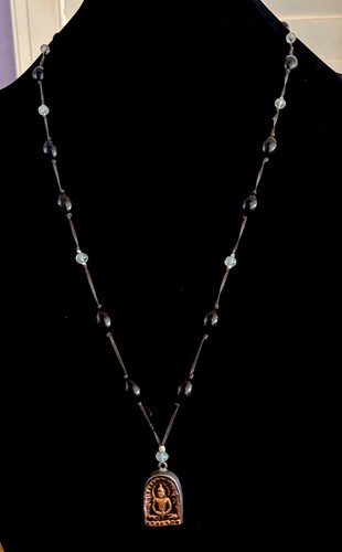 VTG 925 Thai Buddha Pendant Phra Soomkor Kampheangphet Handmade String Necklace
