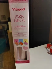 Paris Hilton Vitapod Thats Hot Pink Metal Water Bottle With 6 Flavor pods New