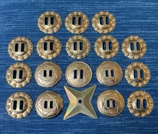 Lot of 18 Vintage Western Slotted Concho Decor Leathercraft 37B