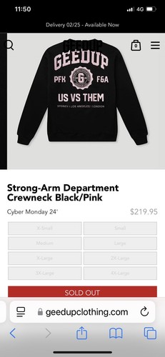 Geedup Us Vs Them Crewneck Pink/Black Sz XL RRP$219 BRAND NEW TAGS Jumper - Picture 6 of 11