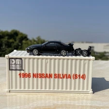 Classic JDM Nissan Silvia S14 Kouki 1:64 Diecast Model Car Black