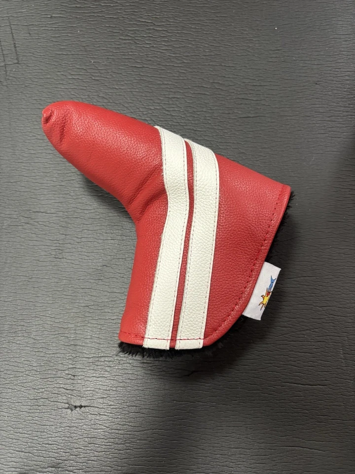 Sunfish Golf Blade Putter Headcover Red and White Leather Magnetic - Image 2 of 3
