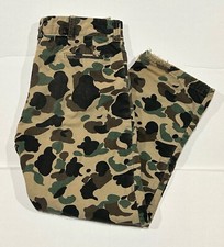 Vtg Rattlers Brand Duck Camo Hunting Pants Mens 36x30 Heavyweight Flaws READ