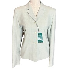 Green St Michael Blazer Jacket Women’s Uk 12 Petite New With Tags Vintage