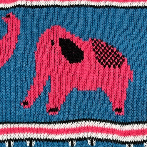 Girls Elephant Sweater Vest Size 6 6X Large Vintage JCPenney Teal Pink JC Penney - Picture 12 of 13