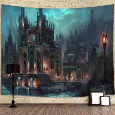 Kunst Gaming Poster XXL Wandteppich Wandbehang Fototapete Gothic Stadt London