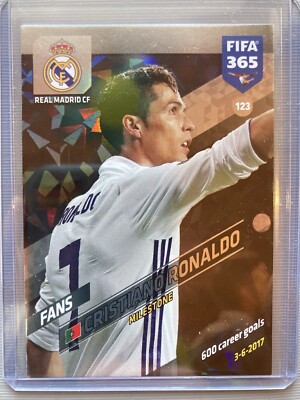  Cristiano Ronaldo #123 600 Career Goals   2017-18 Panini Adrenalyn XL FIFA 365