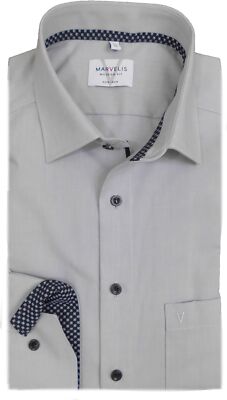 Marvelis Hemd Modern Fit uni hellgrau 7220.64.60