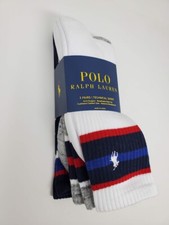 POLO RALPH LAUREN Men's Americana Crew Socks, 3-Pack, size 10-13