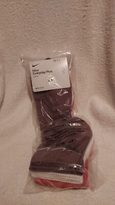 Nike Everyday Plus Cushioned Ankle Socks 3 pack Sz. L (W 10-13 / M 8-12) New